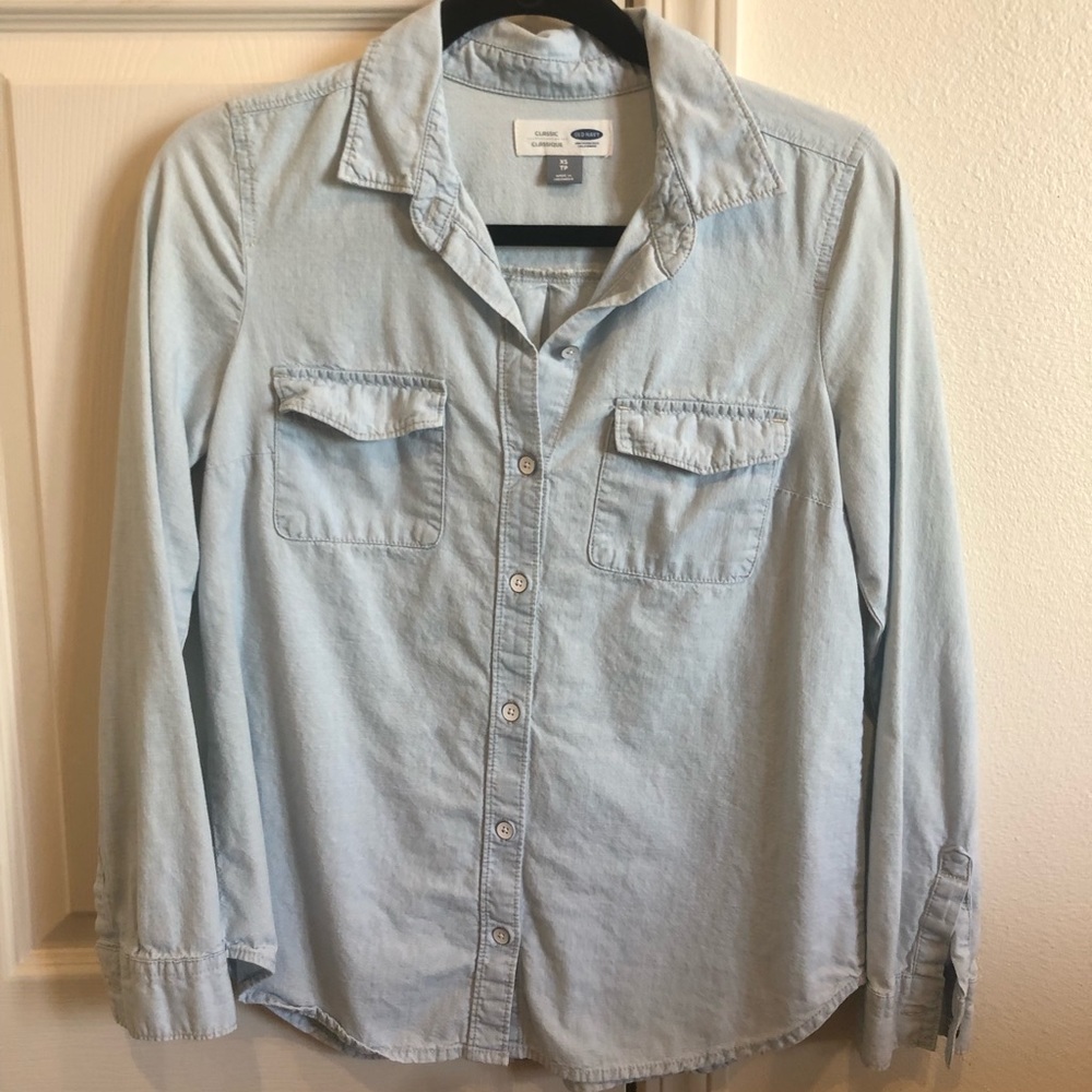 Old Navy Womens Chambray Button-Down Shirt XS